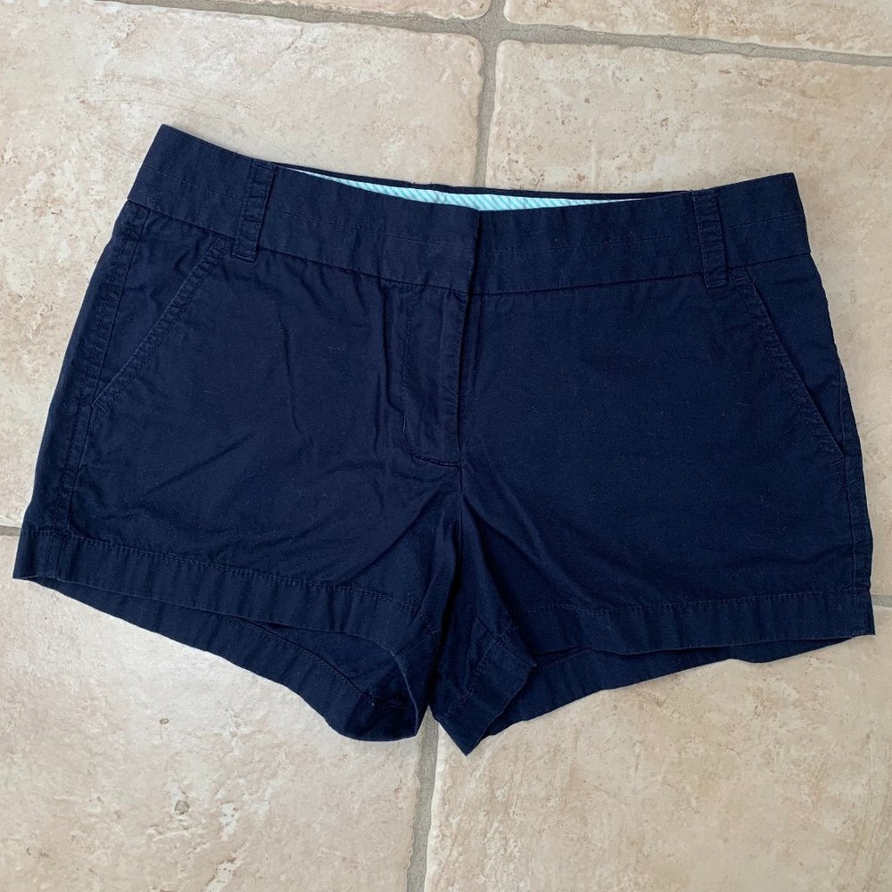 J. CREW Cotton Broke-in Chino Navy Blue Shorts